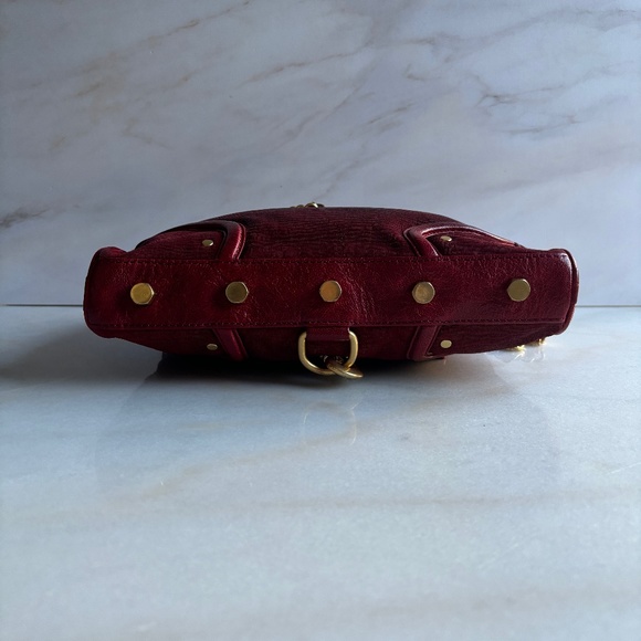REBECCA MINKOFF MAC Clutch Bombe Blood Red Leather Crossbody Shoulder Bag - Picture 10 of 12